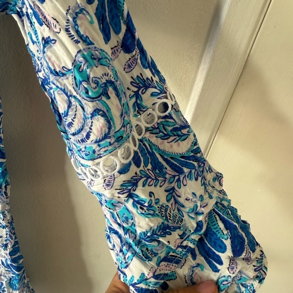 Lilly Pulitzer Vibrant Blue and White Floral Dress - Picture 4 of 7